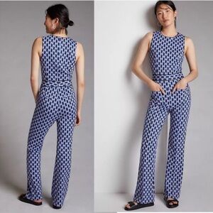 NWT ANTHROPOLOGIE MAEVE PONTE WIDE-LEG JUMPSUIT. SO COOL LOOKING.